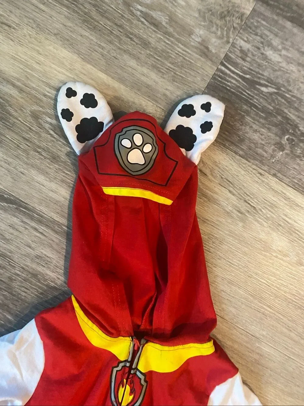 Paw Patrol Marshall Costume Boys Size 5T Dalmatian Firefighter Jumpsuit Hood